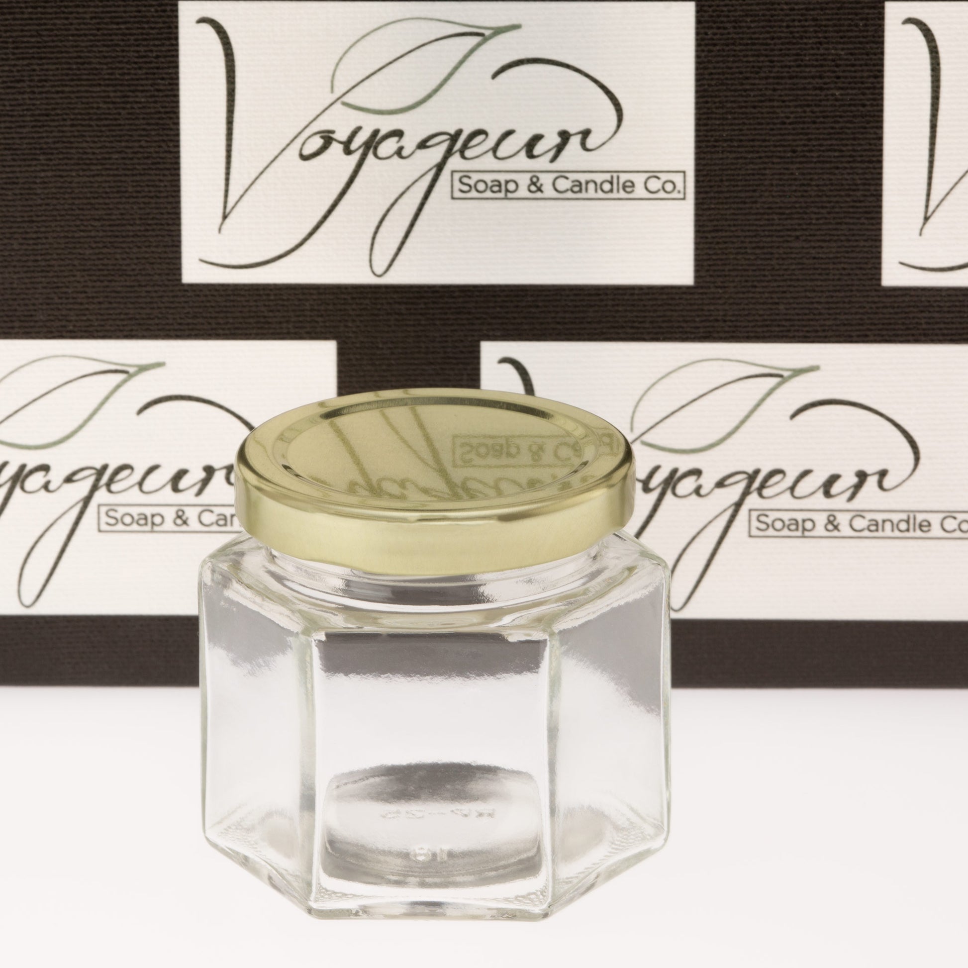 120 ml Hexagon Glass Jar with Gold Lid
