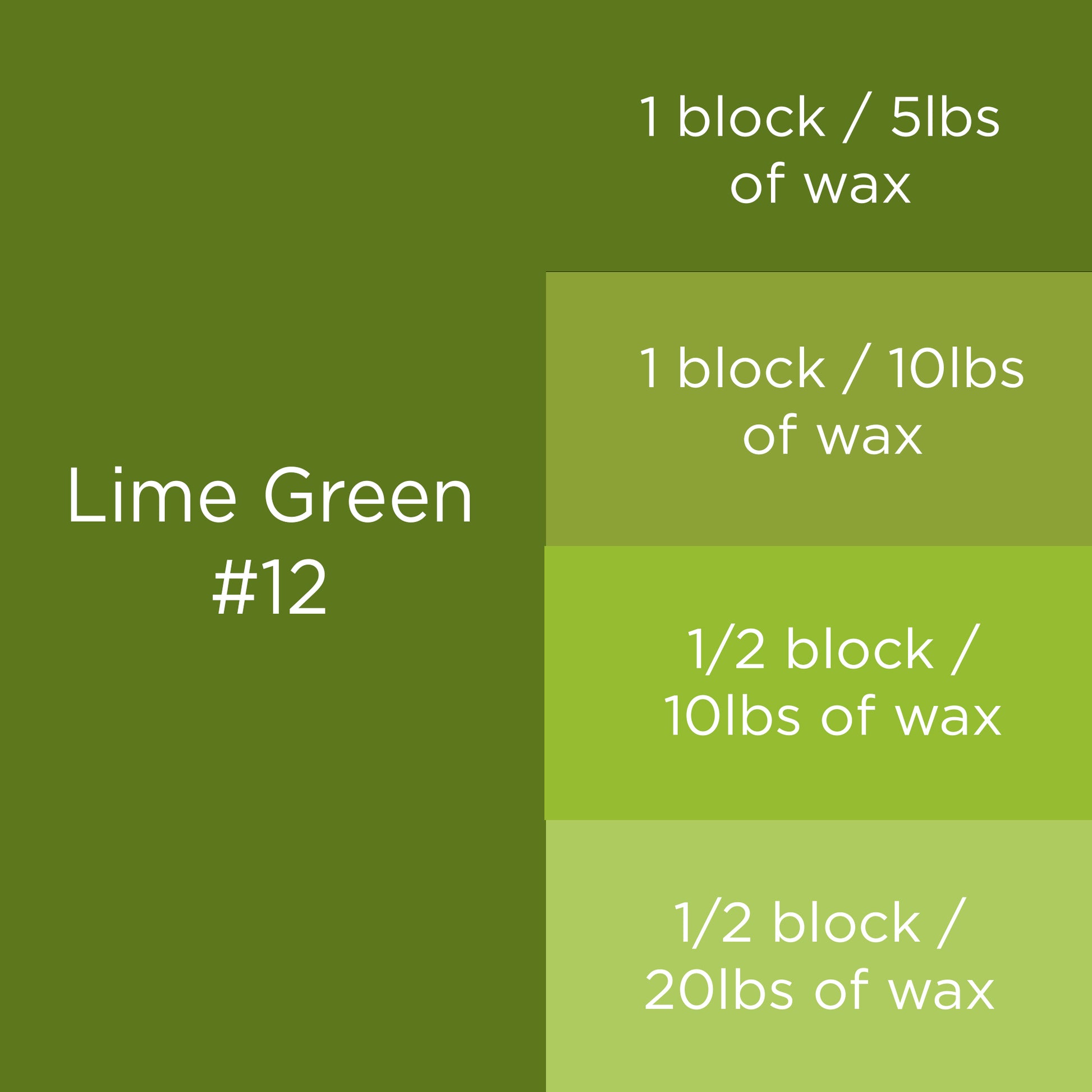 #12 Lime green Candle Dye Block