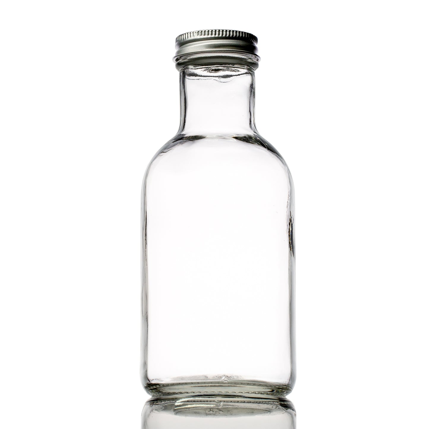 12 oz Clear Glass Stout Bottle with 38-400 Aluminum Cap