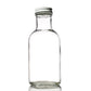 12 oz Clear Glass Stout Bottle with 38-400 White Metal Cap with Plastisol Liner