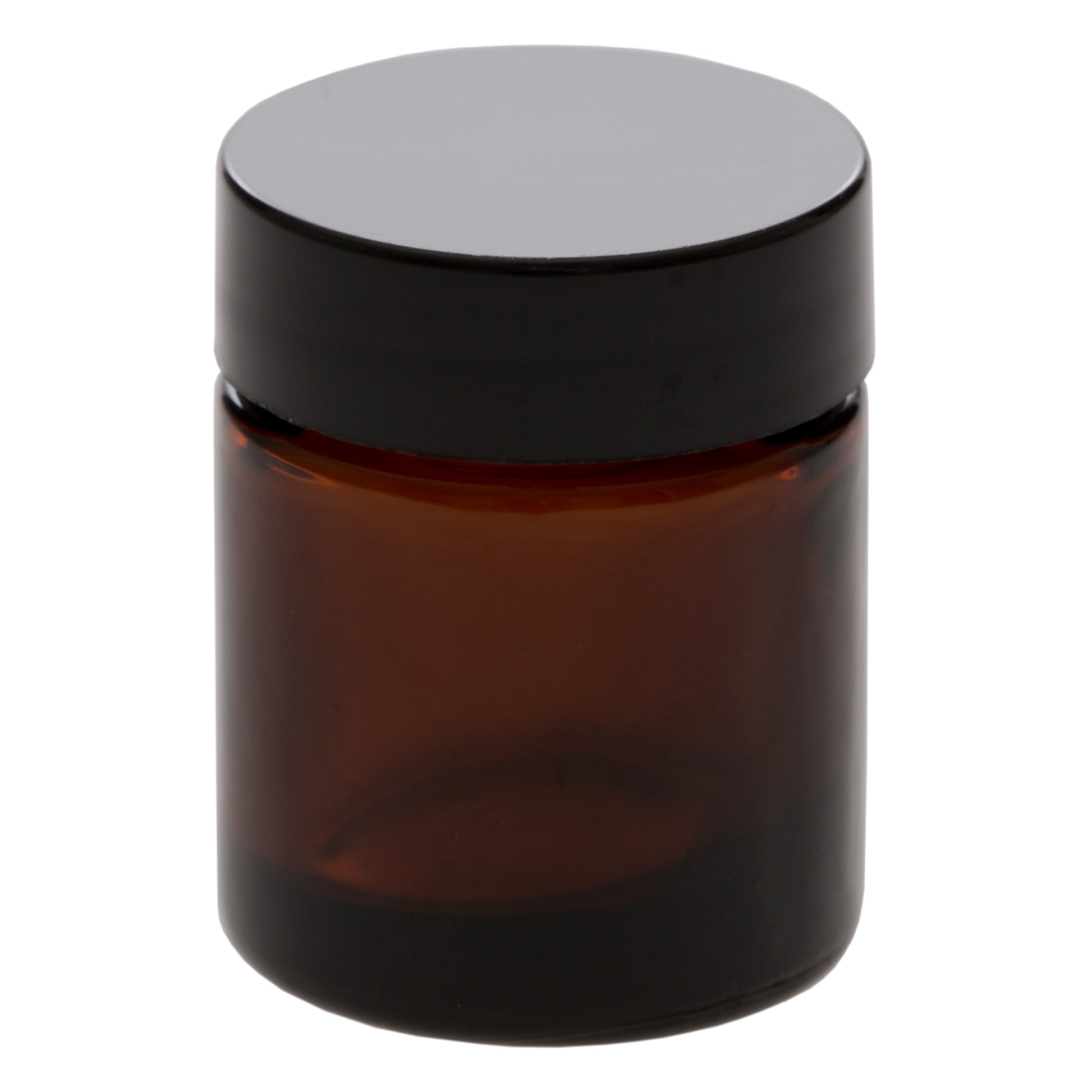 15 ml Amber Glass Jar with 33-400 Black Gloss Smooth Cap
