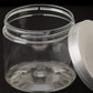 16 oz Clear Straight Wall Jar with Silver Gloss Cap