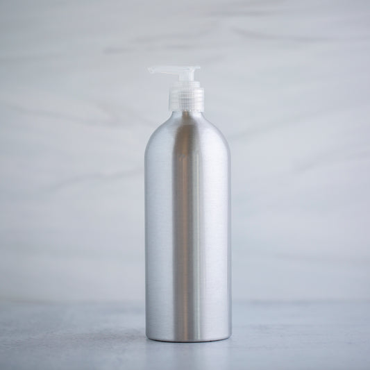 480 ml / 16 oz Aluminum Bottle with 24-410 Natural Lotion Pump