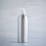 480 ml / 16 oz Aluminum Bottle with 24-410 White Lotion Pump