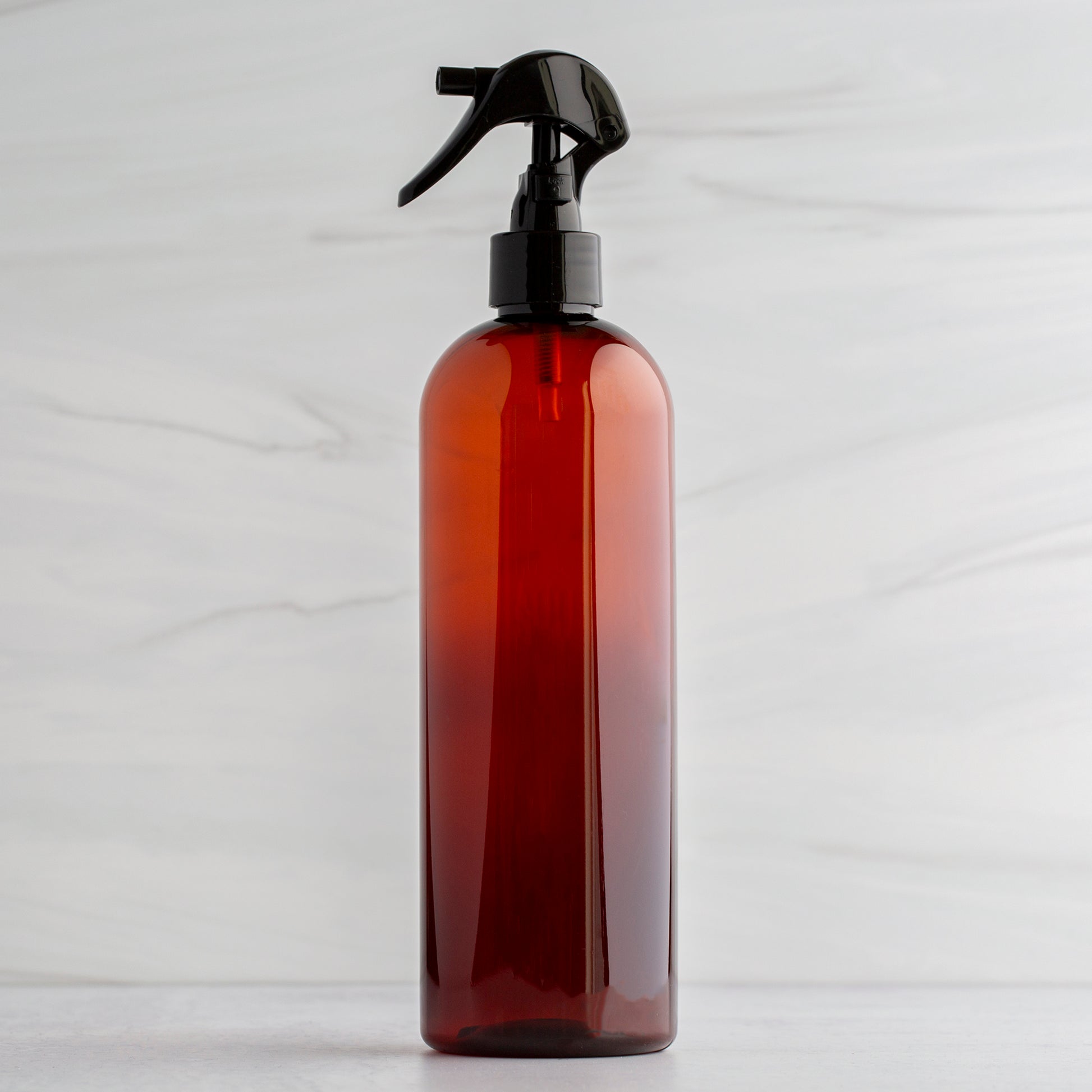 16oz Amber Bullet Bottle with Black Mini Trigger Sprayer