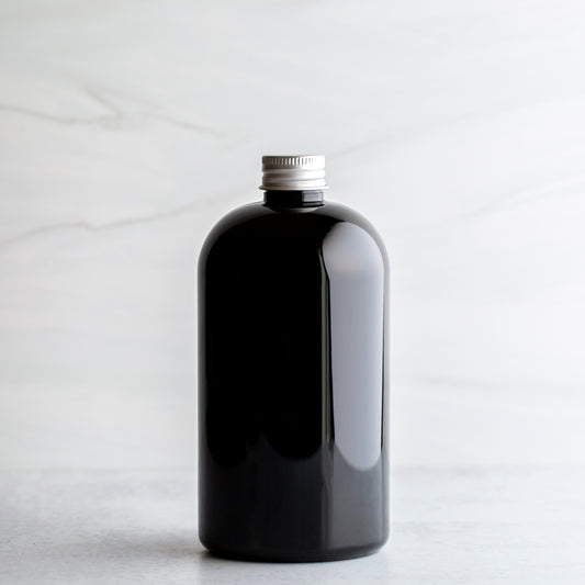 16 oz Black Boston Round Aluminum Cap