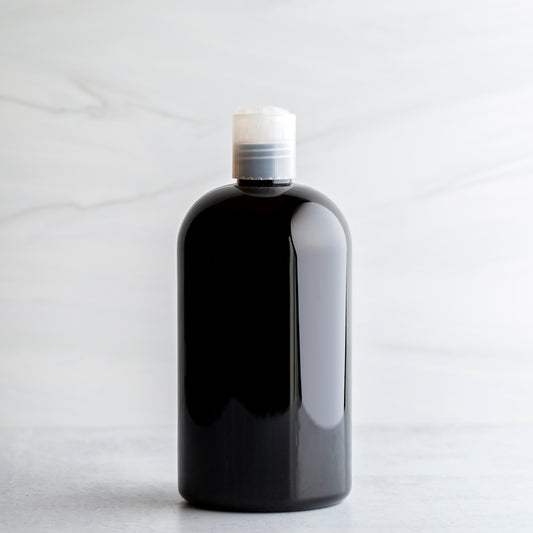 16oz Black Boston Round with Natural Disc Cap