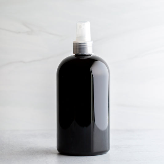 16oz Black Boston Round with Natural Mister
