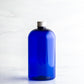 16 oz Blue Boston Round Bottle with 24-410 Aluminum Cap