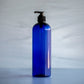 16 oz Blue Bullet Bottle with Black Pump
