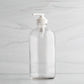 16 oz Clear Glass Bottle with White Saddle Pump