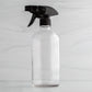 16 oz Clear Glass Bottle with Black Trigger Sprayer