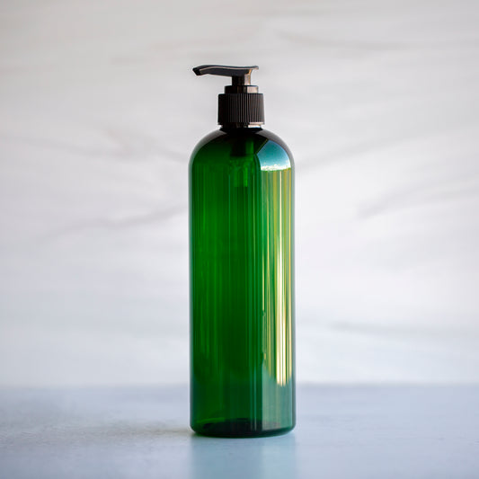 16 oz Green Bullet Bottle with Black Pump