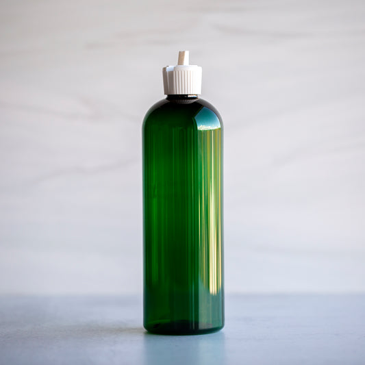 16 oz Green Bullet Bottle with White Turret Cap