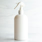 16 oz White PET Boston Round Bottle with 24-410 White Mini Trigger Sprayer