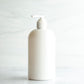 16 oz White PET Boston Round Bottle with 24-410 White Saddle Pump