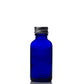 1 oz Blue Glass Boston Round Bottle with 20-400 Aluminum Cap