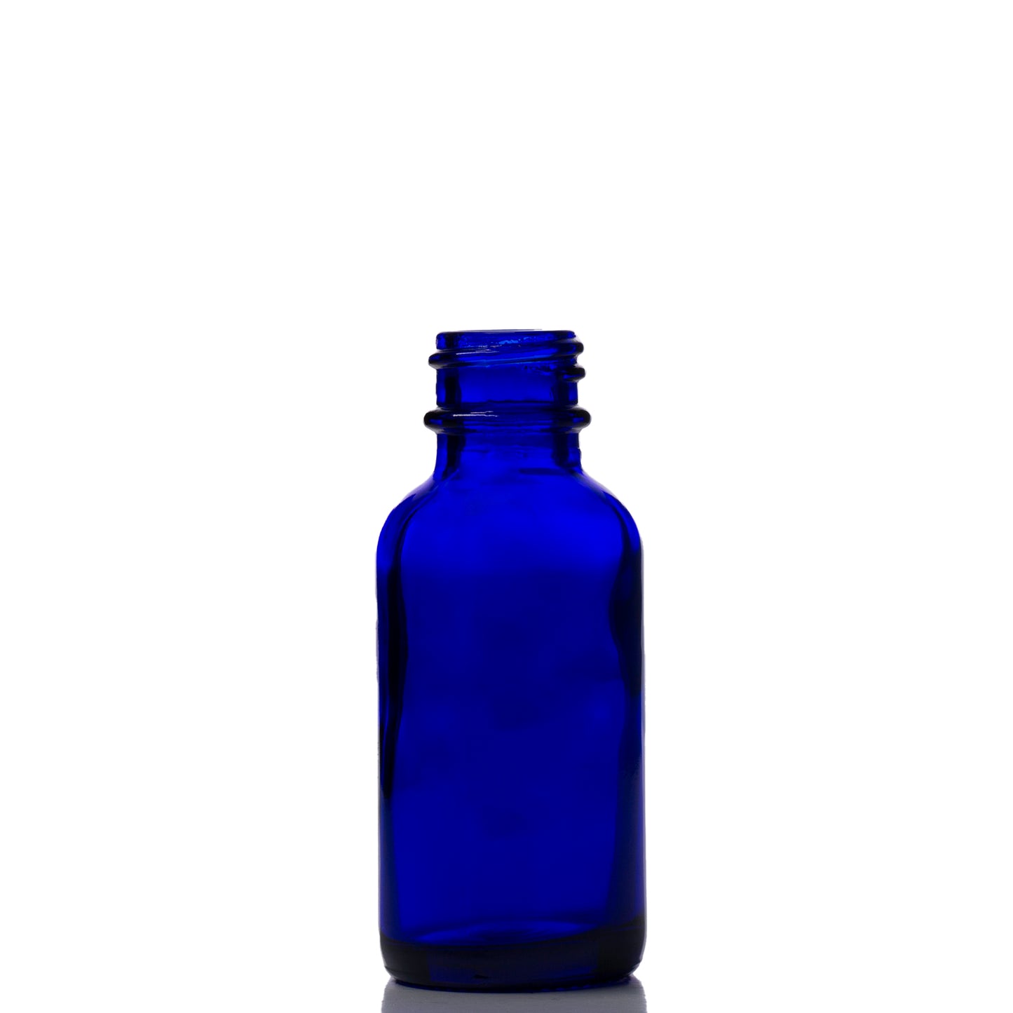 1 oz Blue Glass Boston Round Bottle with 20-400 Neck