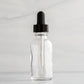 1 oz Clear Glass Bottle with Black Glass Tube Dropper