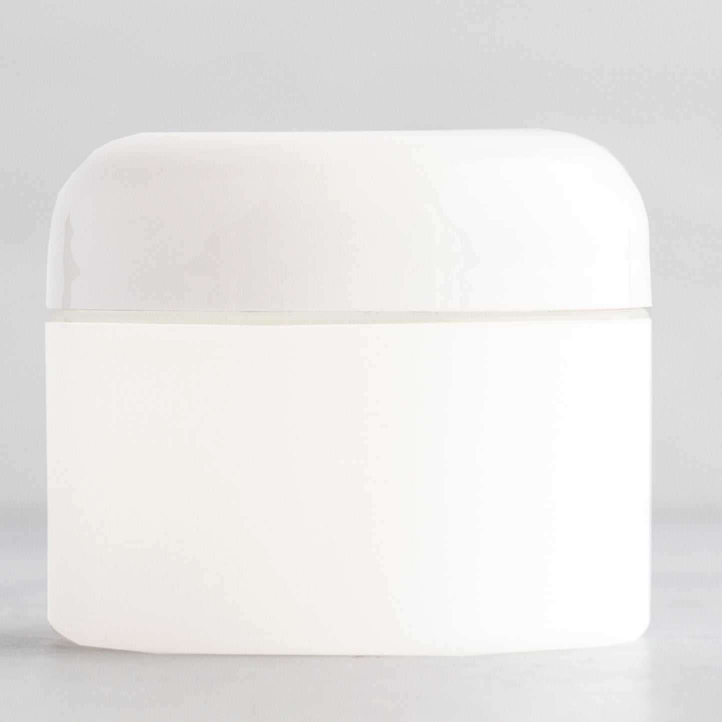 1 oz Frosted Straight Sided Plastic Jar with White Dome Cap