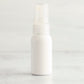 1 oz White PET Boston Round Bottle with 20-410 Natural Fine Mist Sprayer