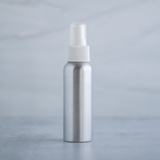 80 ml Aluminum Bottle with White Mister
