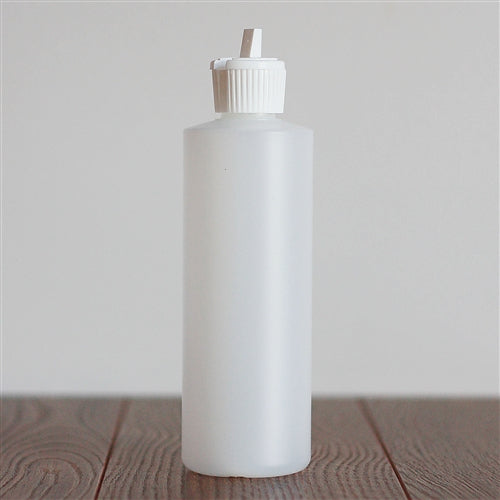 250 ml Natural HDPE Cylinder with White Turret Cap