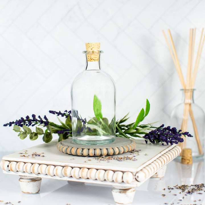 250 ml Clear Glass Boston Round Style Bottle with Cork Lid