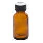 25 ml Amber Glass Bottle with 20-400 Black Phenolic Cap