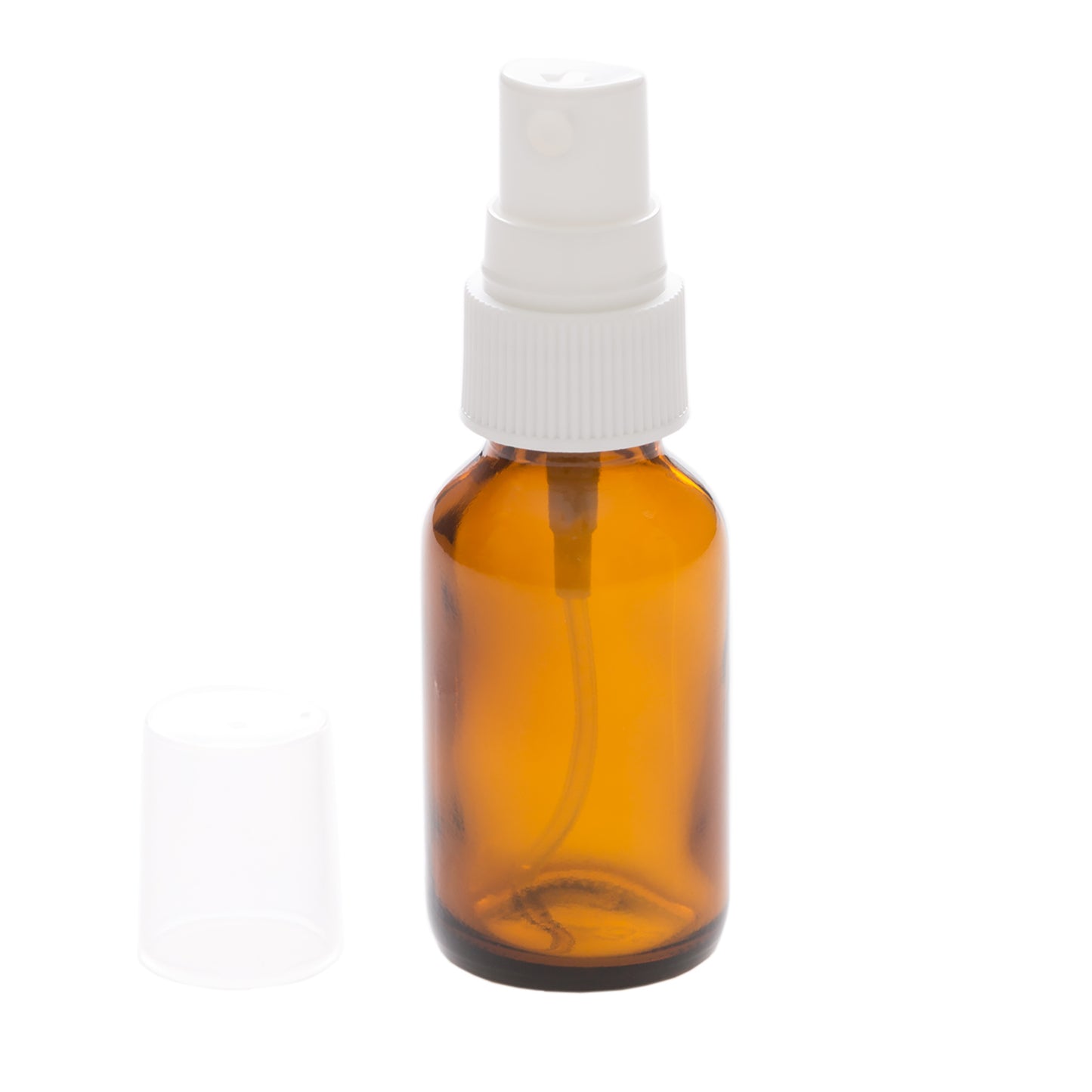25 ml Amber Glass Bottle with 20-400 White Fine Mist Sprayer
