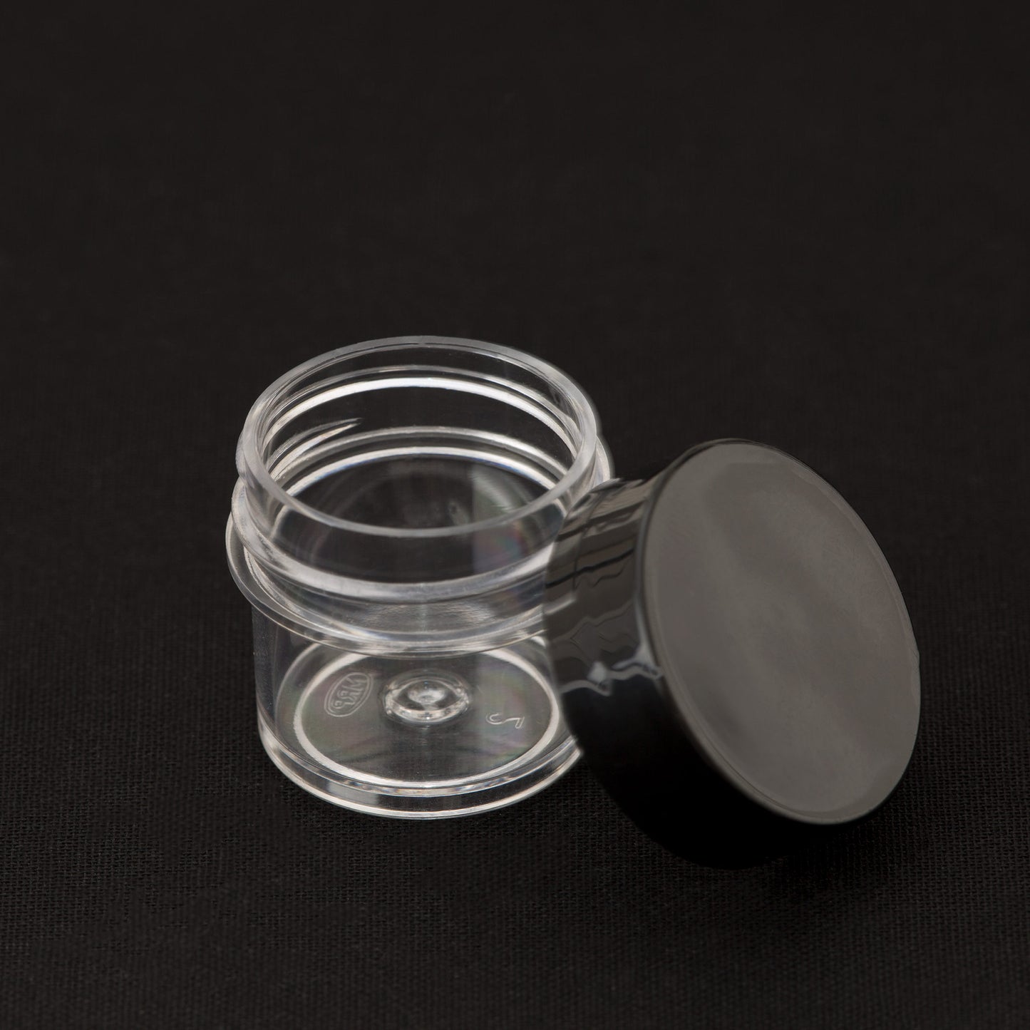 .25 oz / 7.5 ml Clear Thin Wall Jar with Black Cap