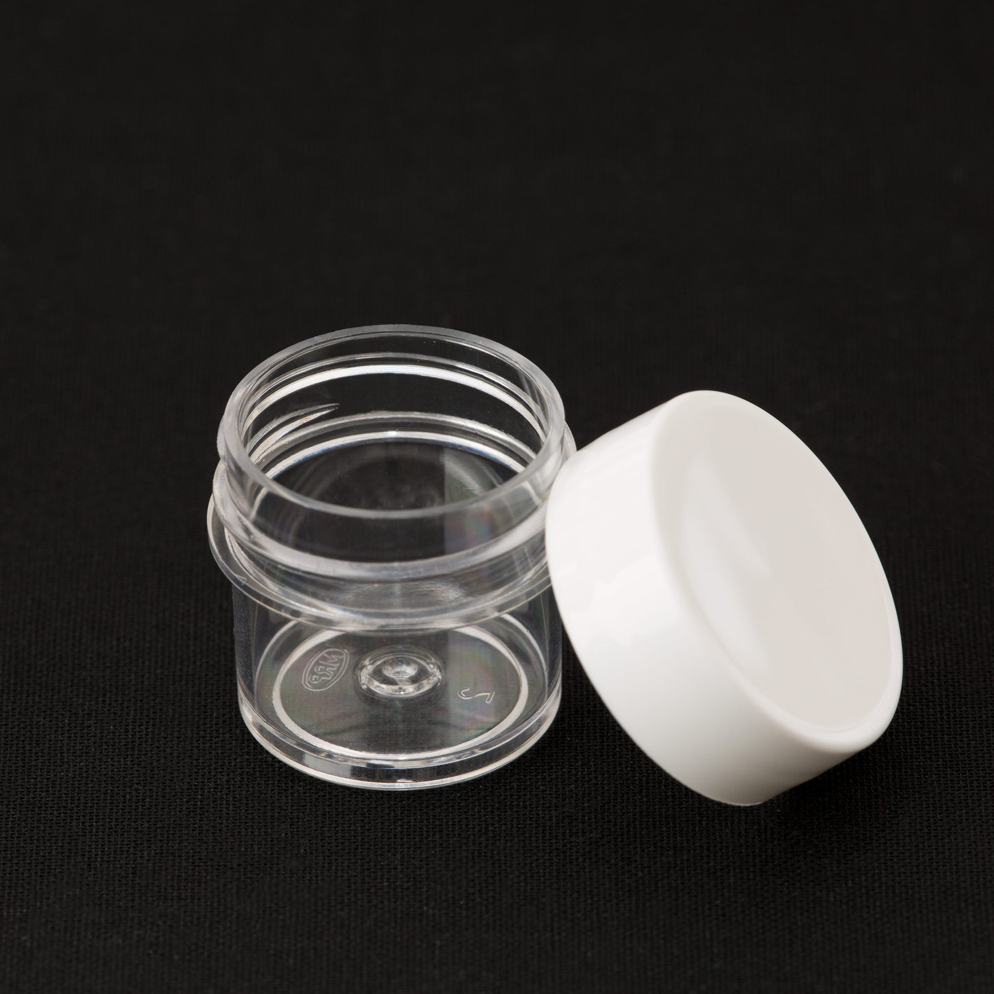 .25oz / 7.5ml Clear Thin Wall Jar with White Cap