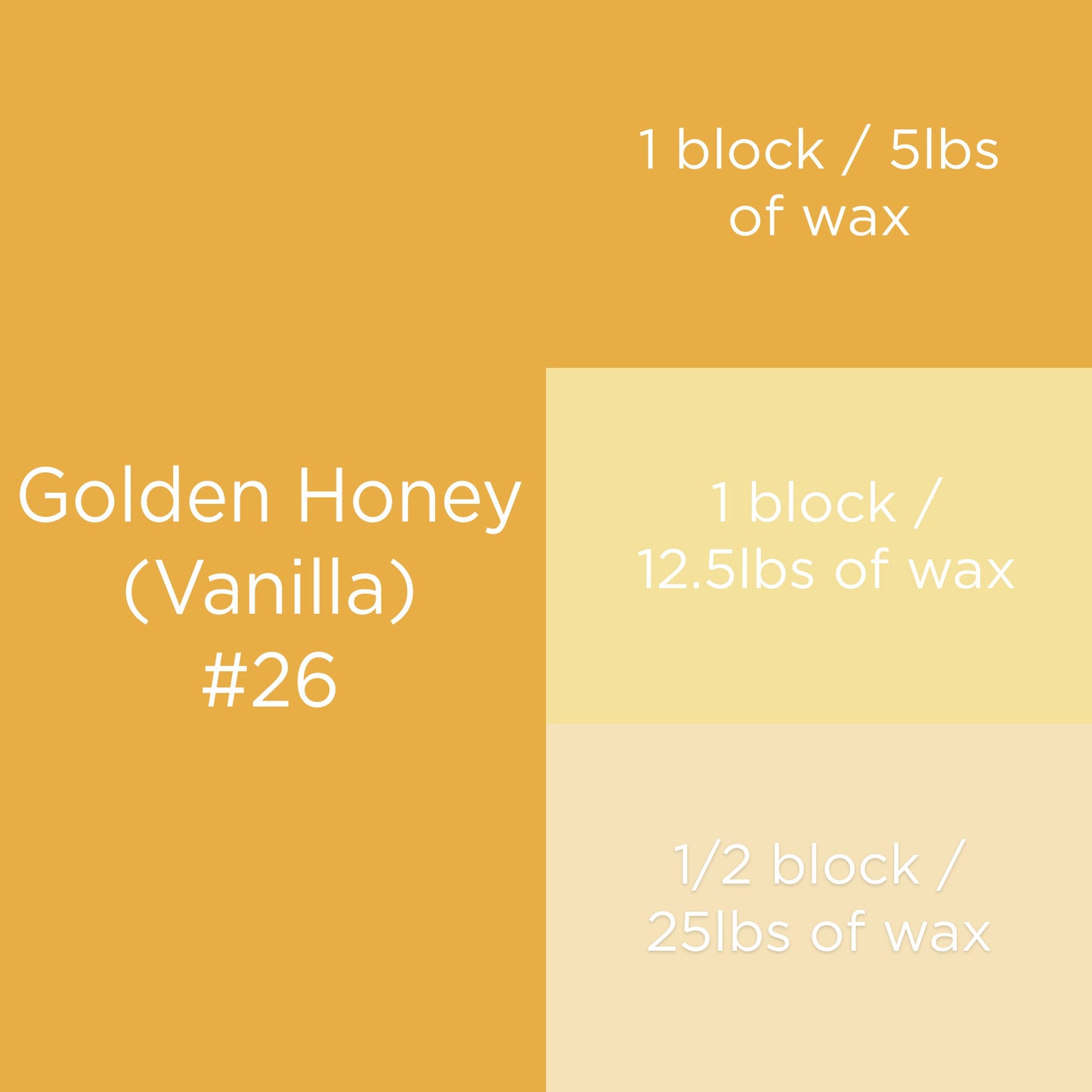 #26 Golden Honey Vanilla Candle Dye Block