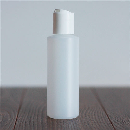 120 ml Natural HDPE Cylinder with Disc Cap - White