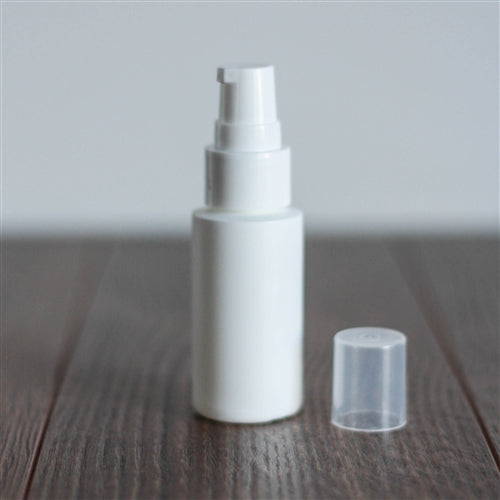 1 oz White Cylinder with Treatment Pump - White
