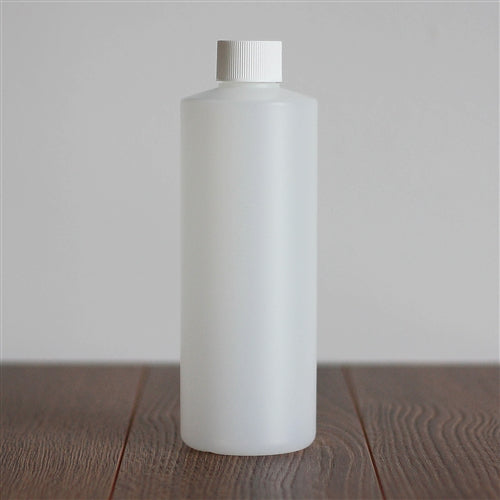 500 ml Natural HDPE Cylinder with White Ribbed Cap