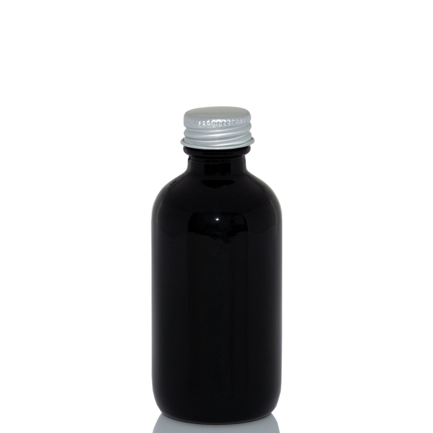 2 oz Black Glass Bottle with 20-400 Aluminum Cap