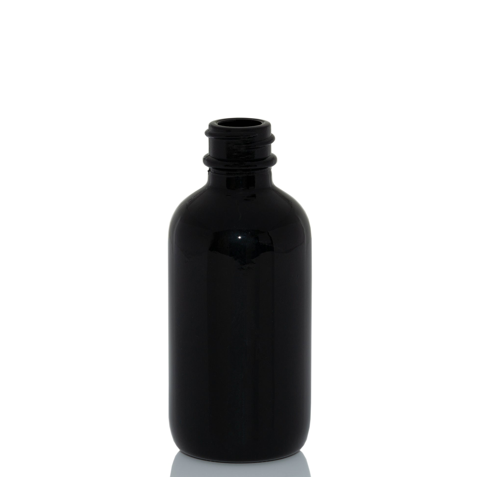 2 oz Black Glass Bottle with 20-400 Neck