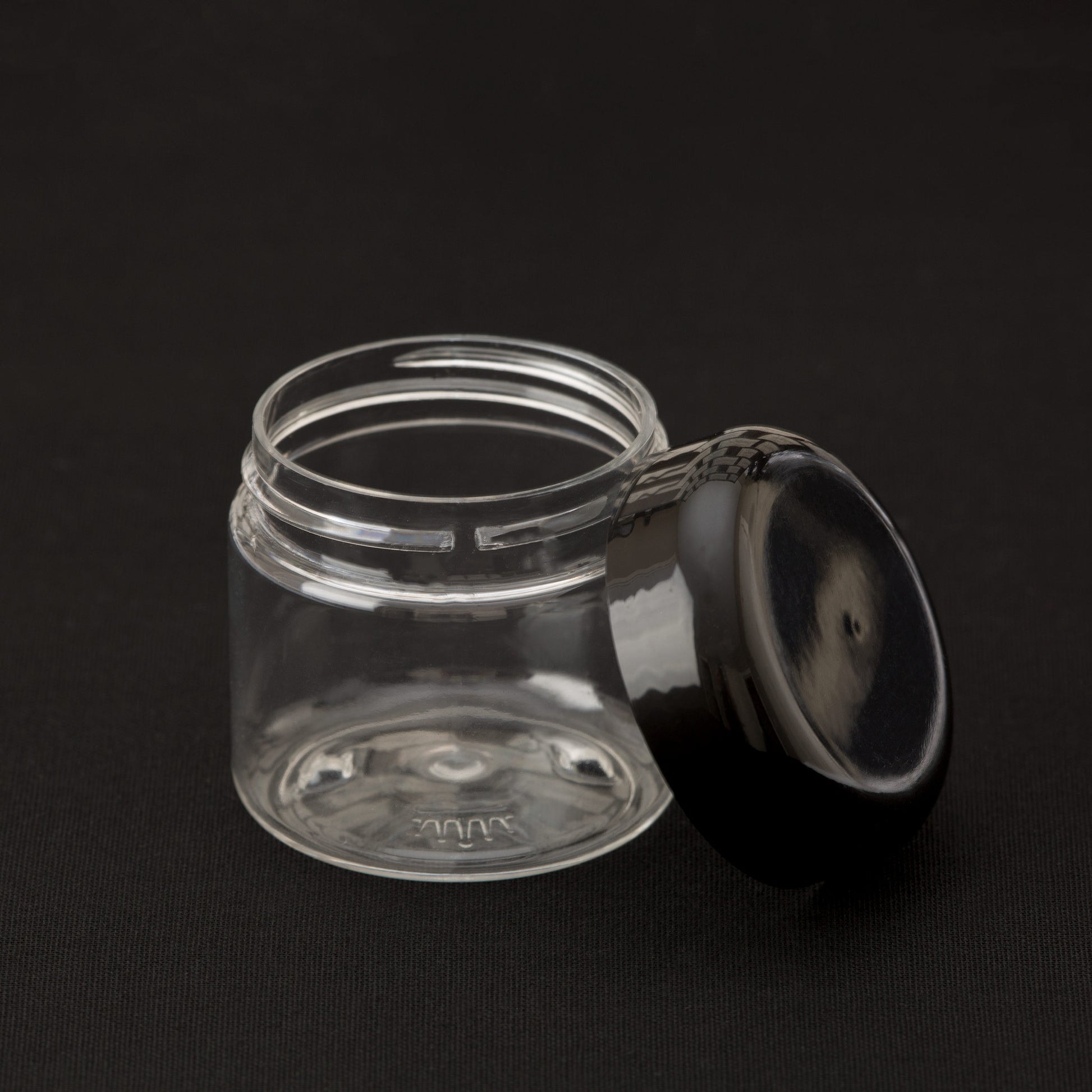 2 oz Clear Straight Sided Jar with Black Dome Cap