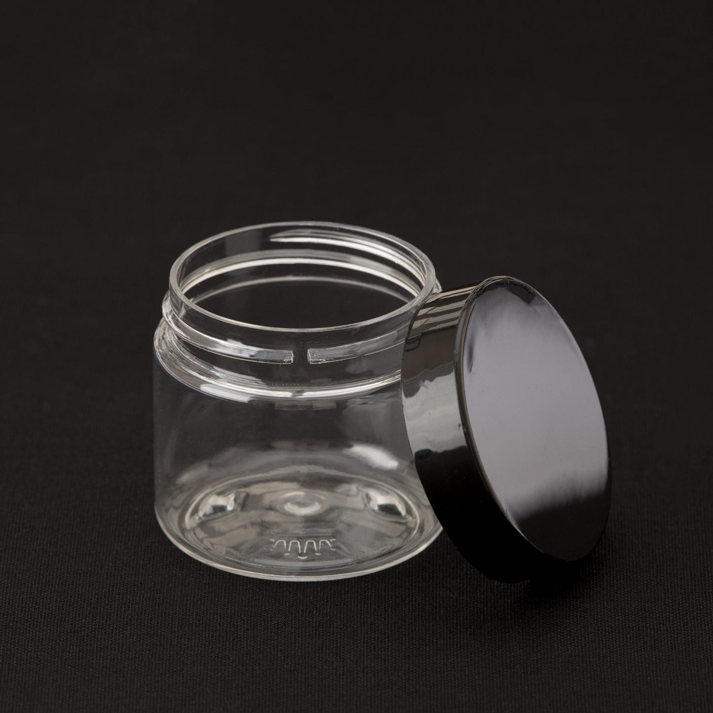 2 oz Clear Straight Sided Jar with Black Gloss Cap