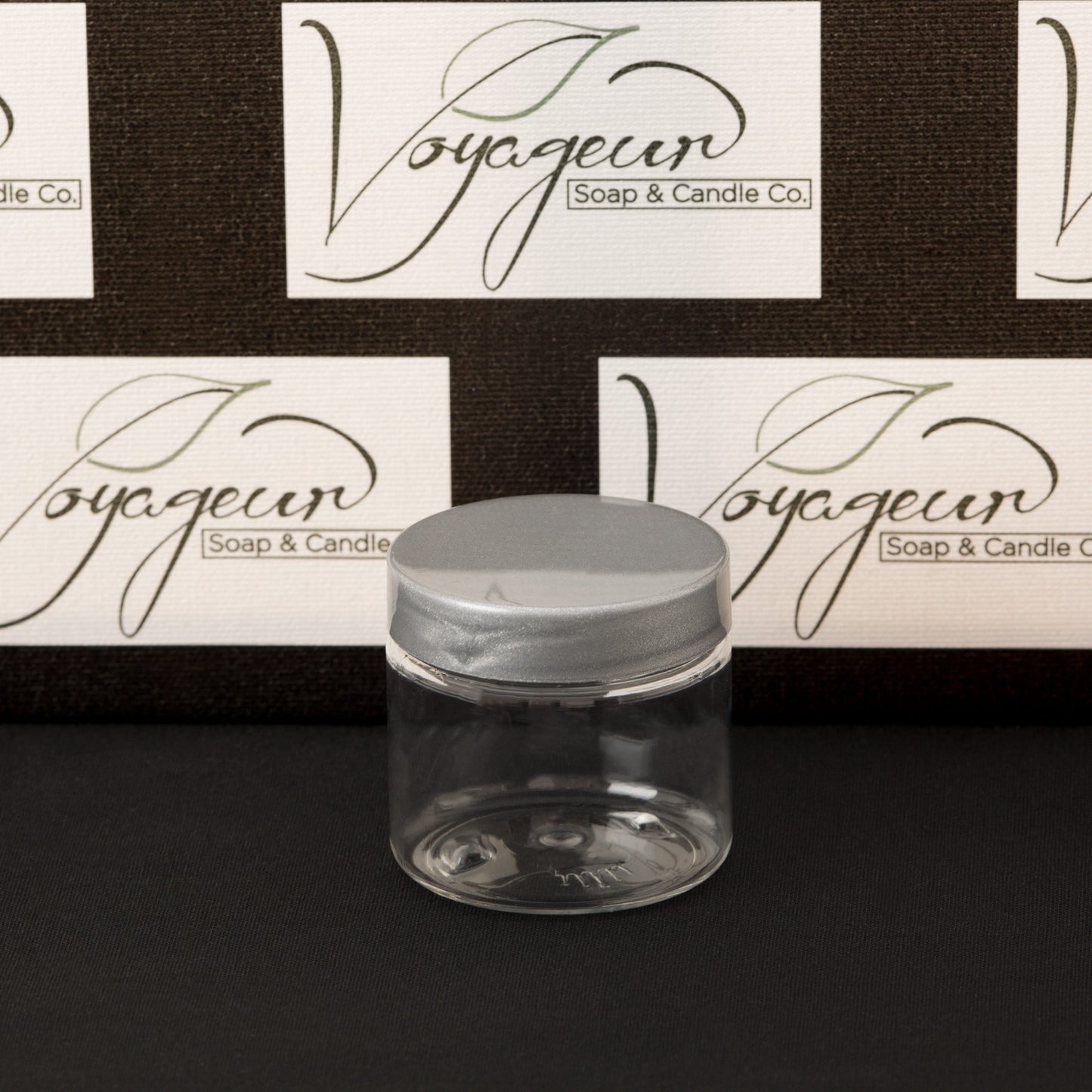 2 oz Clear Straight Sided Jar with Silver Gloss Cap