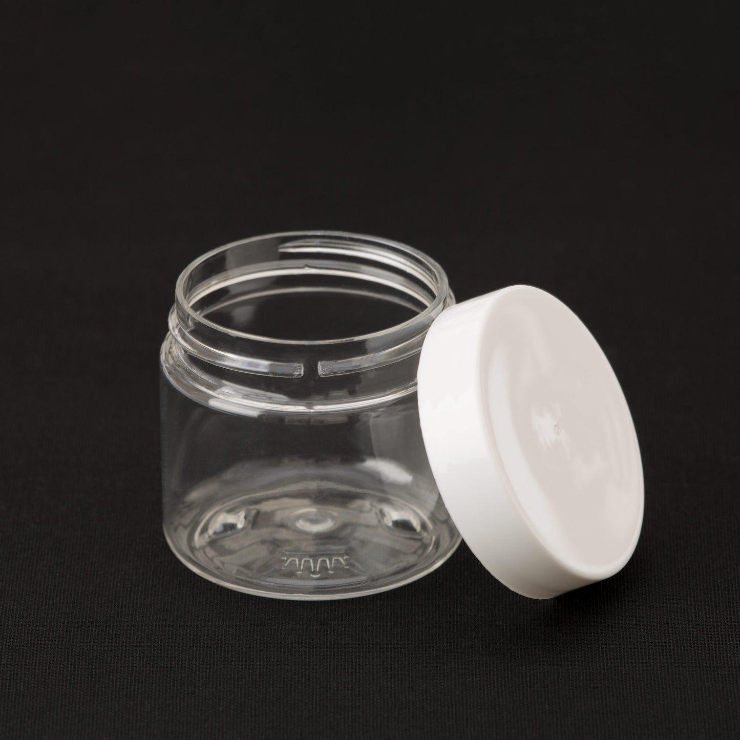 2 oz Clear Straight Sided Jar with White Gloss Cap