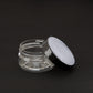 2 oz Clear Shallow Jar with Black Gloss Flat Cap
