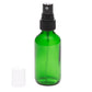 2 oz Green Glass Bottle with 20-400 Black Fine Mist Sprayer