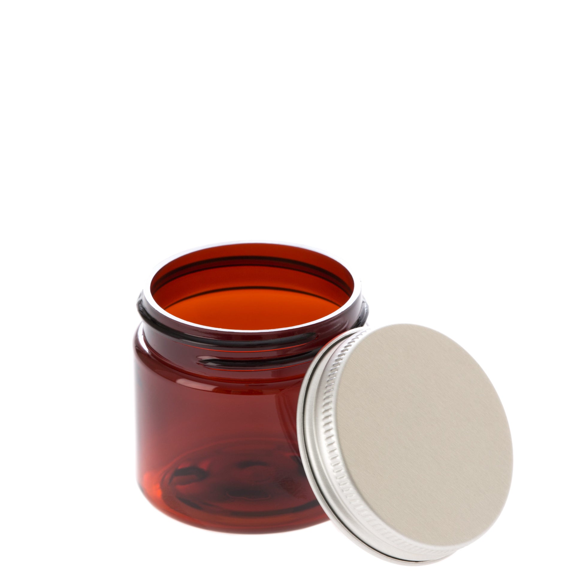 2 oz Amber Straight Sided Jar with Aluminum Cap
