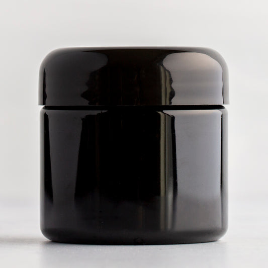 2 oz Black Jar with Black Dome Cap