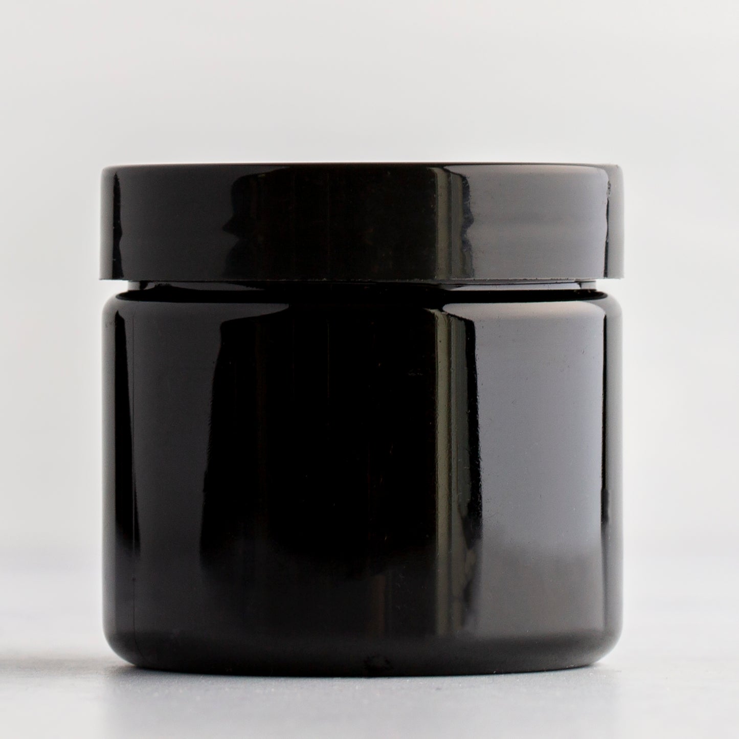 2 oz Black Straight Sided Jar with 48-400 Black Gloss Cap