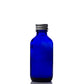 2 oz Blue Glass Boston Round Bottle with 20-400 Aluminum Cap