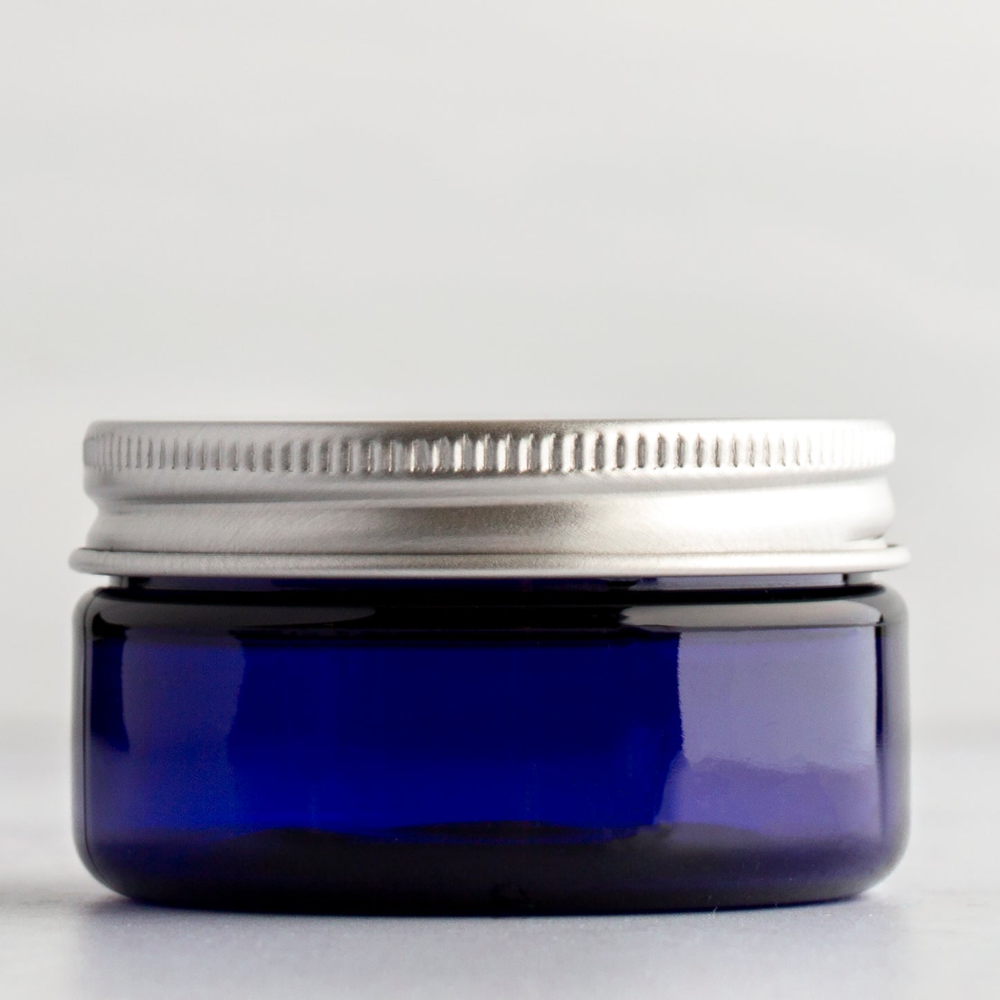 2 oz Blue Shallow Jar with 58-400 Aluminum Cap