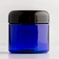 2 oz Blue Straight Side Plastic Jar with Black Dome Cap